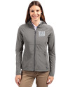 New York Giants Mono Cutter & Buck Adapt Eco Knit Hybrid Recycled Womens Full Zip Jacket Elemental Grey Front Thumbnail Image