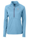 Chicago Bears Mono Cutter & Buck Adapt Eco Knit Stretch Recycled Womens Half Zip Pullover Atlas Light Blue Mannequin Thumbnail Image