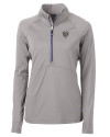 Chicago Bears Mono Cutter & Buck Adapt Eco Knit Stretch Recycled Womens Half Zip Pullover Polished Medium Gray Mannequin Thumbnail Image