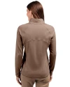 Kansas City Chiefs Mono Cutter & Buck Adapt Eco Knit Stretch Recycled Womens Half Zip Pullover Mushroom Back Thumbnail Image