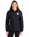 View image 1: Pittsburgh Steelers Monochromatic Cutter & Buck Mission Ridge Repreve® Recycled Insulated Puffer Womens Full Zip Jacket Black Front
