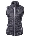 Chicago Bears Mono Cutter & Buck Rainier PrimaLoft® Womens Eco Insulated Full Zip Printed Puffer Vest Black Mannequin Thumbnail Image