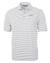 Los Angeles Chargers Mono Cutter & Buck Virtue Eco Pique Stripe Recycled Mens Big and Tall Polo Polished Medium Gray Mannequin Thumbnail Image
