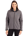 Denver Broncos Mono Cutter & Buck Cascade Eco Fleece Womens Full Zip Jacket Elemental Grey/Black Front Thumbnail Image