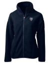 Chicago Bears Mono Cutter & Buck Cascade Eco Fleece Womens Full Zip Jacket Navy Blue Mannequin Thumbnail Image