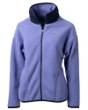 Chicago Bears Monochromatic Cutter & Buck Cascade Epic Comfort Recycled Sherpa Fleece Womens Full Zip Jacket Hyacinth/Navy Blue Mannequin Thumbnail Image