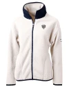 Chicago Bears Monochromatic Cutter & Buck Cascade Epic Comfort Recycled Sherpa Fleece Womens Full Zip Jacket Shell/Navy Blue Mannequin Thumbnail Image