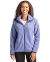 New York Giants Mono Cutter & Buck Cascade Eco Fleece Womens Full Zip Jacket Hyacinth/Navy Blue Front Thumbnail Image