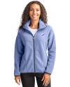 Miami Dolphins Monochromatic Cutter & Buck Cascade Epic Comfort Recycled Sherpa Fleece Womens Full Zip Jacket Hyacinth/Navy Blue Front Thumbnail Image