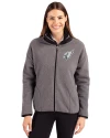 Arizona Cardinals Mono Cutter & Buck Cascade Eco Fleece Womens Full Zip Jacket Elemental Grey/Black Front Thumbnail Image