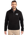 Tampa Bay Buccaneers Mono Cutter & Buck Cascade Eco Sherpa Fleece Mens Big & Tall Quarter Zip Jacket Black Front Thumbnail Image