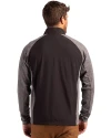 Los Angeles Rams Mono Cutter & Buck Adapt Eco Knit Hybrid Recycled Mens Big & Tall Full Zip Jacket Black Heather/Black Back Thumbnail Image
