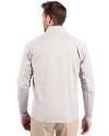 Los Angeles Rams Mono Cutter & Buck Adapt Eco Knit Hybrid Recycled Mens Big & Tall Full Zip Jacket Polished Medium Gray Back Thumbnail Image