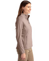 Washington Commanders Monochromatic Cutter & Buck Adapt Recycled Soft Knit Stretch Womens Heathered Full Zip Jacket Mushroom Heather Side Thumbnail Image