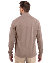 Arizona Cardinals Monochromatic Cutter & Buck Adapt Recycled Soft Knit Stretch Mens Heathered Quarter Zip Pullover  Mushroom Heather Back Thumbnail Image