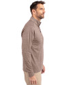 San Francisco 49ers Monochromatic Cutter & Buck Adapt Recycled Soft Knit Stretch Mens Heathered Quarter Zip Pullover  Mushroom Heather Side Thumbnail Image