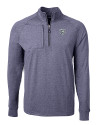 Chicago Bears Mono Cutter & Buck Adapt Eco Knit Heather Mens Quarter Zip Pullover Navy Blue Heather Mannequin Thumbnail Image