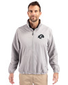 Los Angeles Rams Mono Cutter & Buck Charter Eco Recycled Mens Full-Zip Jacket Polished Medium Gray Front Thumbnail Image