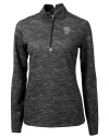 Chicago Bears Monochromatic Cutter & Buck Traverse Recycled Smooth Stretch Womens Camo Quarter Zip Pullover Black Mannequin Thumbnail Image