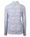 Chicago Bears Monochromatic Cutter & Buck Traverse Recycled Smooth Stretch Womens Camo Quarter Zip Pullover Charcoal Mannequin Back Thumbnail Image