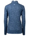 Chicago Bears Monochromatic Cutter & Buck Traverse Recycled Smooth Stretch Womens Camo Quarter Zip Pullover Navy Blue Mannequin Back Thumbnail Image