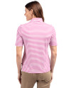 Jacksonville Jaguars Mono Cutter & Buck Virtue Eco Pique Stripe Recycled Womens Top Gelato Fuchsia Back Thumbnail Image