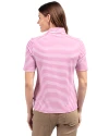 Chicago Bears Mono Cutter & Buck Virtue Eco Pique Stripe Recycled Womens Top Gelato Fuchsia Back Thumbnail Image