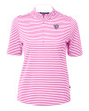 Chicago Bears Mono Cutter & Buck Virtue Eco Pique Stripe Recycled Womens Top Gelato Fuchsia Mannequin Thumbnail Image