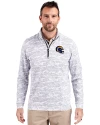 Los Angeles Rams NFL Helmet Cutter & Buck Traverse Stretch Eco Camo Print Quarter Zip Mens Big and Tall Pullover Charcoal Front Thumbnail Image