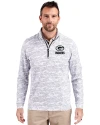 Green Bay Packers Mono Cutter & Buck Traverse Stretch Eco Camo Print Quarter Zip Mens Big and Tall Pullover Charcoal Front Thumbnail Image