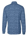 Chicago Bears Mono Cutter & Buck Traverse Stretch Eco Camo Print Quarter Zip Mens Big and Tall Pullover Navy Blue Mannequin Back Thumbnail Image