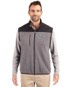 Baltimore Ravens Monochromatic Cutter & Buck Cascade Epic Comfort Recycled Sherpa Fleece Mens Full Zip Vest Elemental Grey/Black Front Thumbnail Image