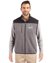 Green Bay Packers Mono Cutter & Buck Cascade Eco Fleece Mens Vest Elemental Grey/Black Front Thumbnail Image
