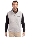 New Orleans Saints Mono Cutter & Buck Charter Eco Recycled Mens Full-Zip Vest Polished Medium Gray Front Thumbnail Image
