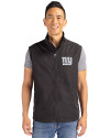 New York Giants Mono Cutter & Buck Charter Eco Recycled Mens Full-Zip Vest Black Front Thumbnail Image