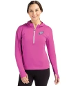 Philadelphia Eagles Mono Cutter & Buck Daybreak Eco Recycled Womens Half Zip Hoodie Gelato Fuchsia Front Thumbnail Image