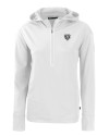 View image 19: Chicago Bears Monochromatic Cutter & Buck Daybreak Recycled Womens Half Zip Hooded Pullover White Mannequin