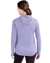 Cincinnati Bengals Mono Cutter & Buck Daybreak Eco Recycled Womens Half Zip Hoodie Hyacinth Back Thumbnail Image