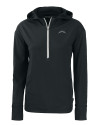 Los Angeles Chargers Mono Cutter & Buck Daybreak Eco Recycled Womens Half Zip Hoodie Black Mannequin Thumbnail Image