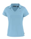 Denver Broncos Mono Cutter & Buck Daybreak Eco Recycled Womens V-neck Polo Atlas Light Blue Mannequin Thumbnail Image
