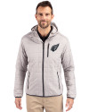 Arizona Cardinals Mono Cutter & Buck Rainier Primaloft Eco Mens Full Zip Hooded Jacket Polished Medium Gray Front Thumbnail Image