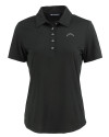 Los Angeles Chargers Mono Cutter & Buck Coastline Epic Comfort Recycled Womens Polo Black Mannequin Thumbnail Image
