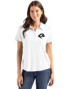Los Angeles Rams Mono Cutter & Buck Coastline Epic Comfort Recycled Womens Polo White Front Thumbnail Image