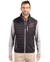 Washington State Cougars Cutter & Buck Rainier PrimaLoft® Mens Big and Tall Eco Insulated Full Zip Puffer Vest Black Front Thumbnail Image