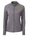 View image 1: Mountain Brook High School Cutter & Buck Adapt Recycled Soft Knit Stretch Womens Heathered Full Zip Jacket Black Heather Mannequin