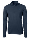View image 1: James Clemens High School Cutter & Buck Virtue Recycled Featherlight Pique Mens Quarter Zip Pullover Navy Blue Mannequin