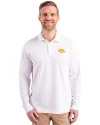 Iowa Hawkeyes Cutter & Buck Advantage Eco Tri-Blend Pique Mens Big and Tall Long Sleeve Polo White Front Thumbnail Image