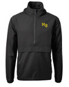 View image 1: Mountain Brook High School Cutter & Buck Charter Recycled Packable Mens Half Zip Anorak Jacket Black Mannequin