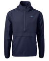 View image 1: James Clemens High School Cutter & Buck Charter Recycled Packable Mens Half Zip Anorak Jacket Navy Blue Mannequin