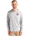 Oklahoma Sooners SEC Cutter & Buck Coastline Epic Comfort Recycled Mens Hooded Shirt CONCRETE Front Thumbnail Image